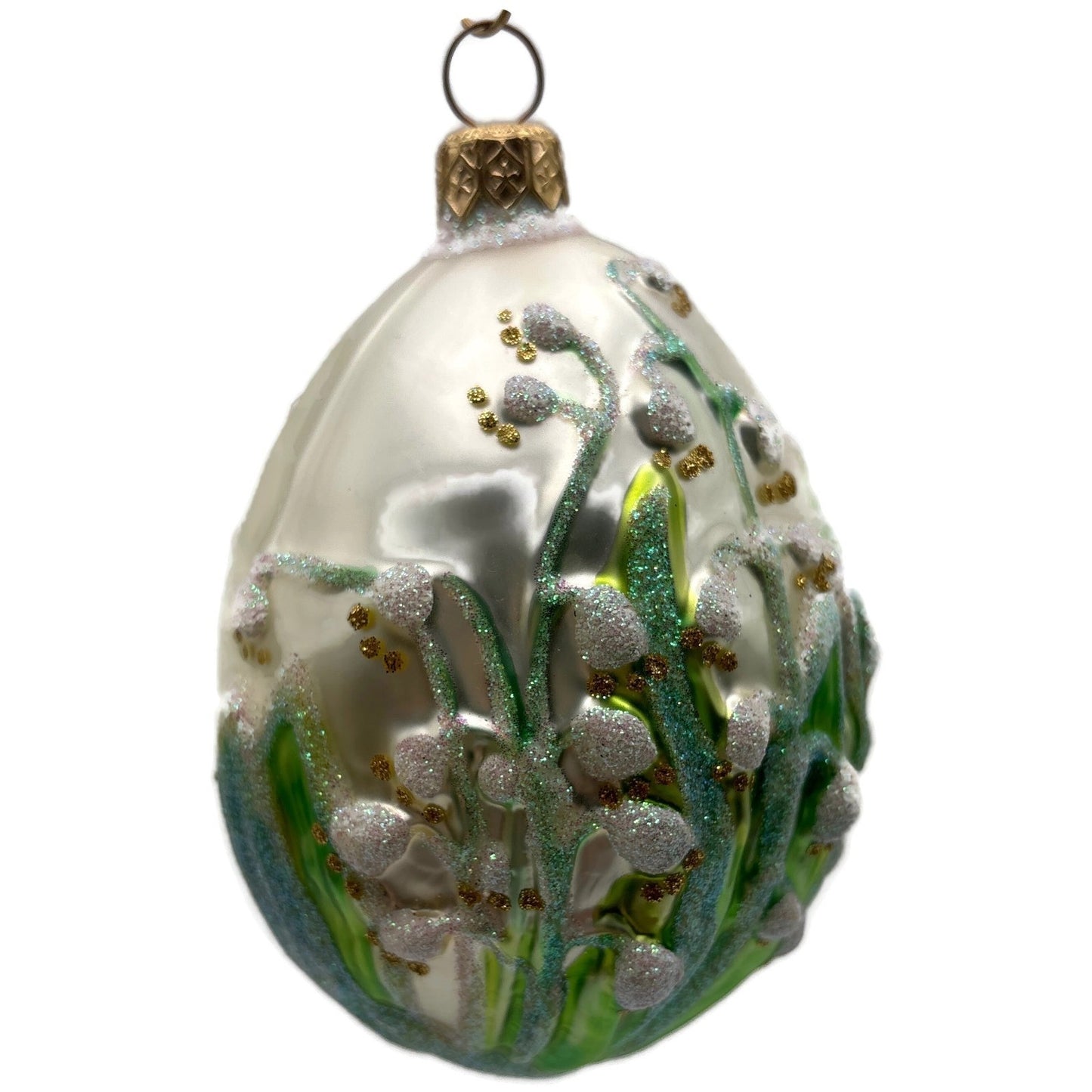 Patricia Breen Lily of the Valley Floral Glass Easter Christmas Ornament 9600AIC