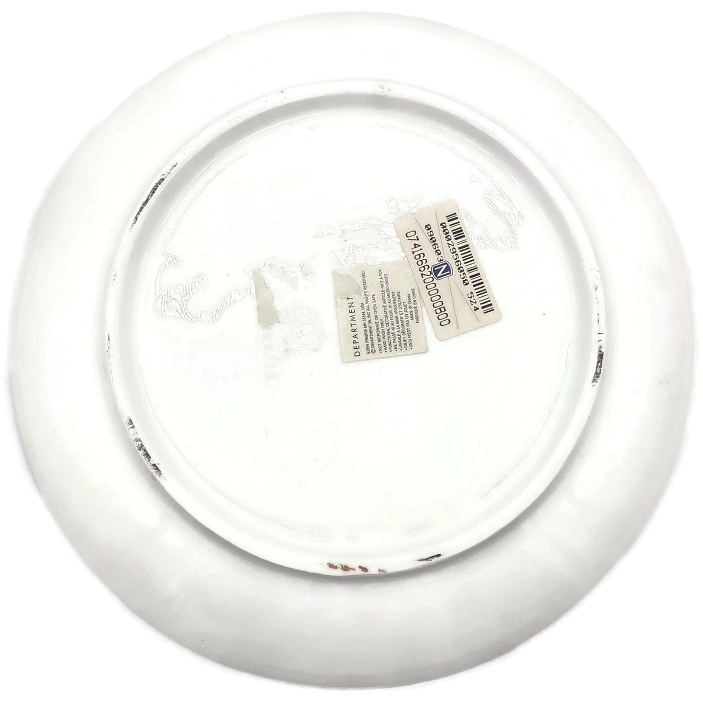 Department 56 Plate Halloween Witch Black Cat Jack O Lantern Plate White Striped