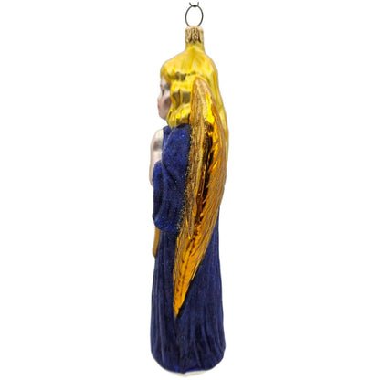 Christopher Radko Choir Angel Blue Gold Christmas Tree Ornament 97-044-0