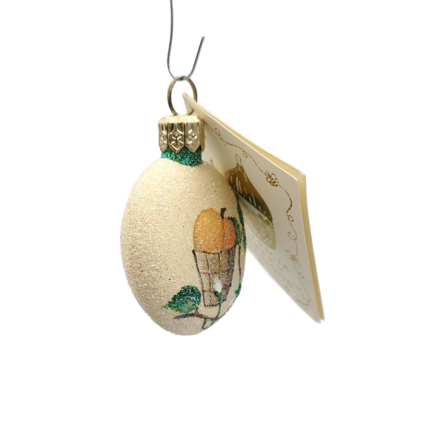 Patricia Breen Anniversary Medallion Spring Peach Basket Christmas Tree Ornament