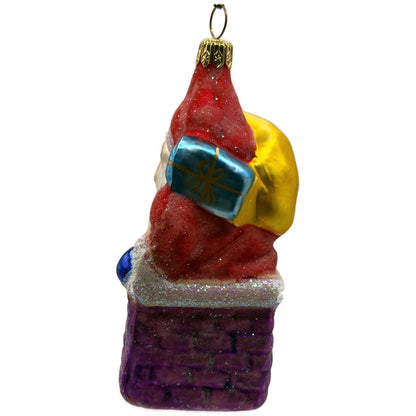 Christopher Radko Chimney Santa Claus Glass Christmas Tree Ornament 91-012-0