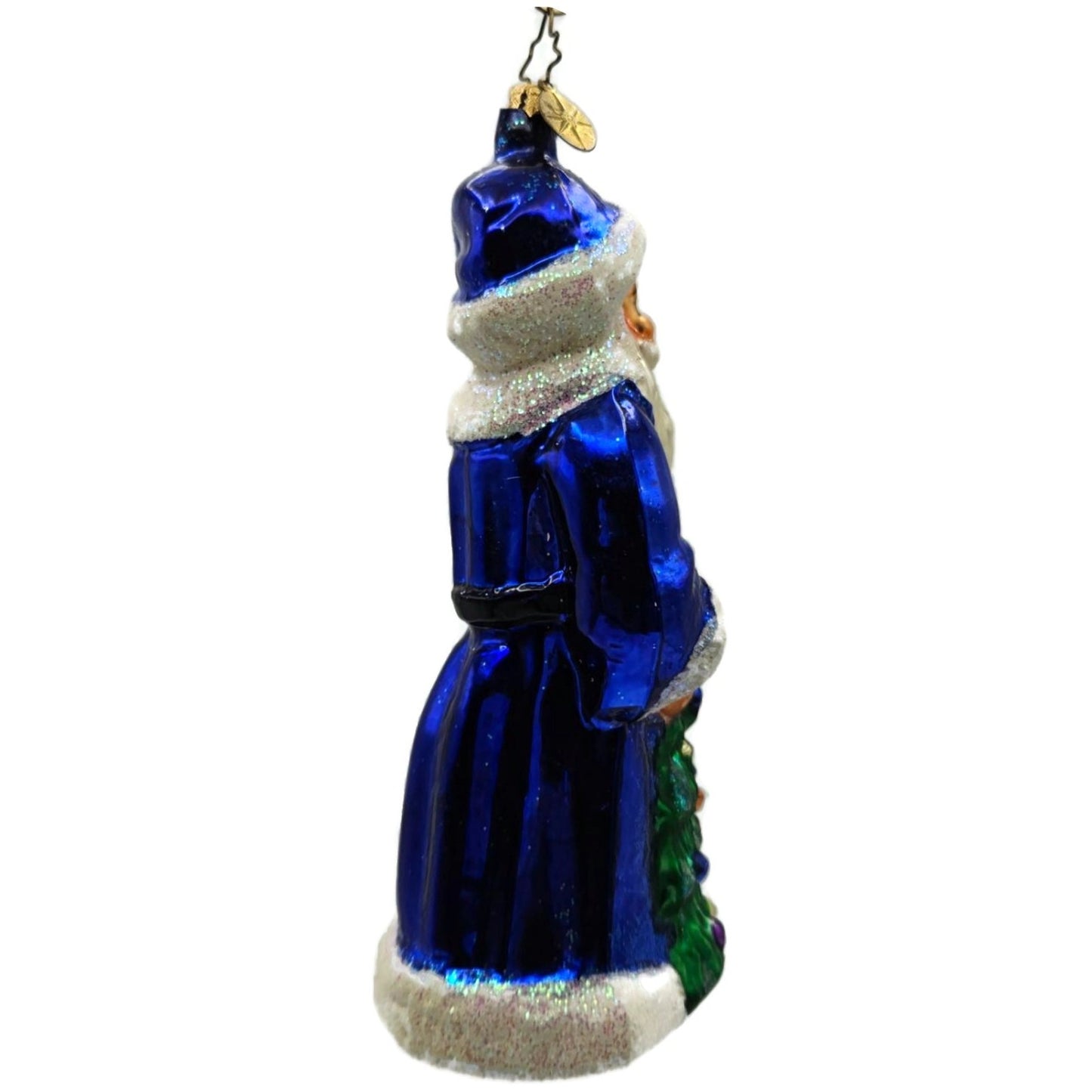 Christopher Radko Sapphire Santa Claus Blue Christmas Tree Ornament 96-158-0