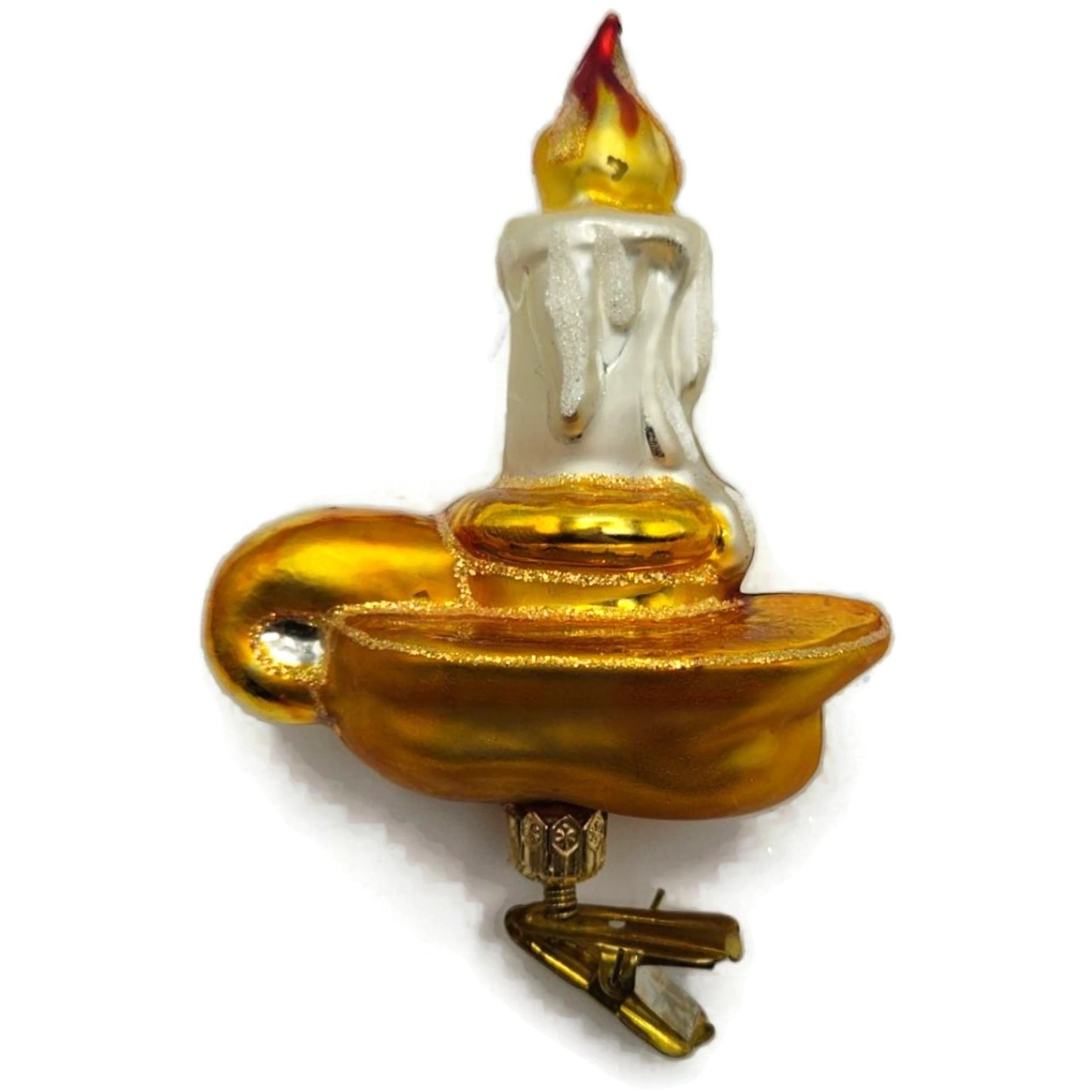 Christopher Radko Jack's Candlestick Gold Clip On Christmas Ornament 99-153-0