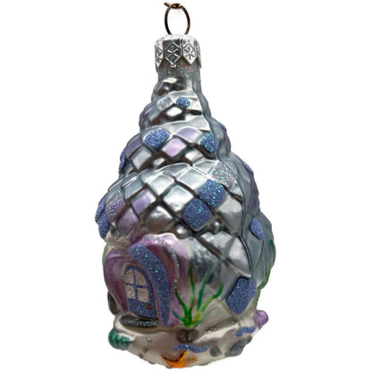 Patricia Breen Seashell Acorn House Blue Lavender Summer Christmas Tree Ornament