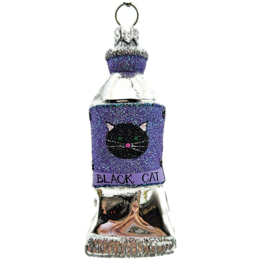 Patricia Breen Miniature Paint Tube Black Cat Art Lavender Halloween Ornament
