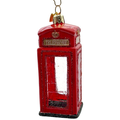 British Phone Booth Red Glass Kurt S Adler Noble Gems Christmas Tree Ornament