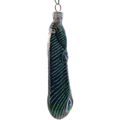 Patricia Breen Peacock Icicle Black Green Santa Claus Christmas Tree Ornament