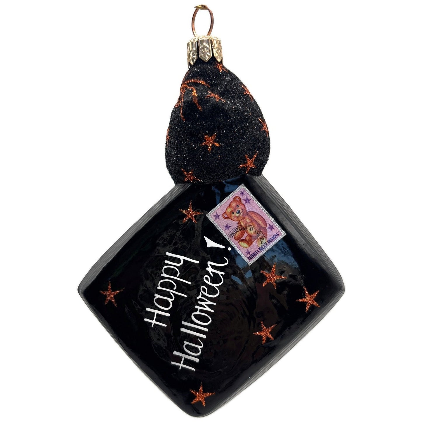 Patricia Breen Postcards From Portland Happy Halloween Stars Black Ornament CATZ