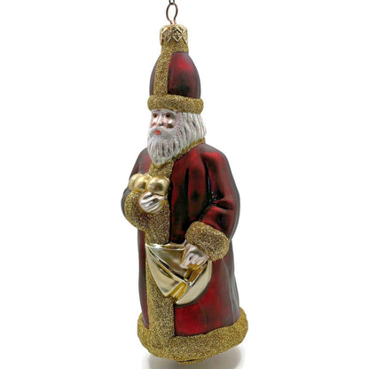 Patricia Breen Saint Nicholas Bordeaux Gold Glitter Christmas Tree Ornament