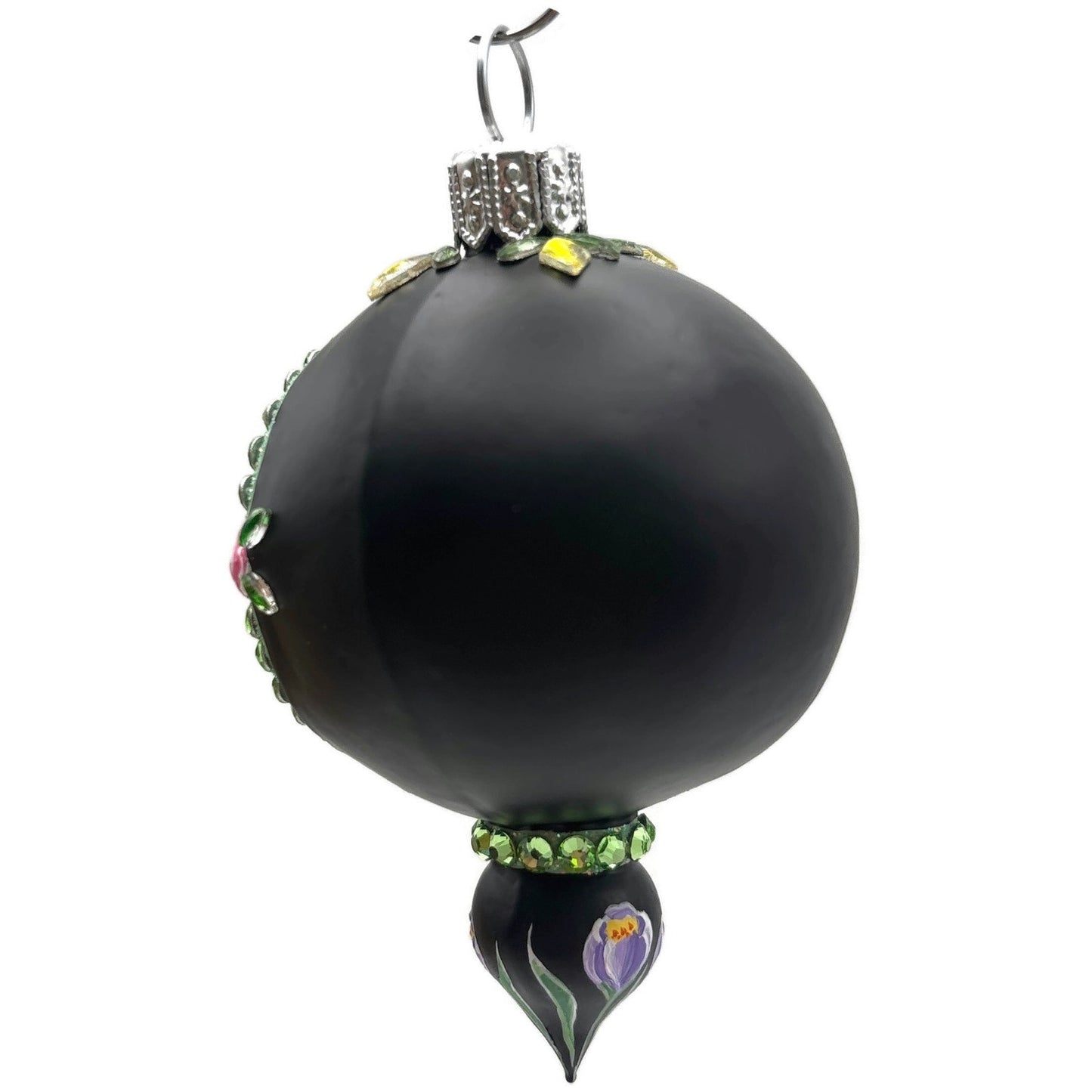 Patricia Breen Memento Reflector Botanical Black Petite Drop Christmas Ornament