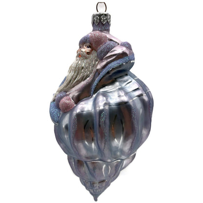 Patricia Breen Coastal Santa Periwinkle Matte Summer Nautical Christmas Ornament