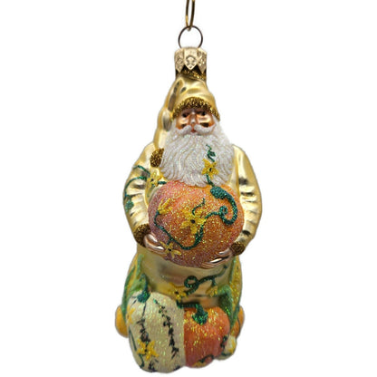 Patricia Breen Harvest Santa Gold Pumpkins Fall Christmas Ornament Signed 2230