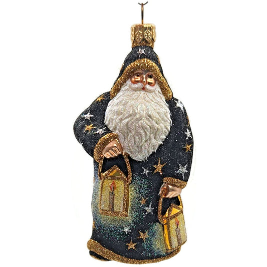 Patricia Breen One If By Land Two If By Sea Black Stars Christmas Tree Ornament