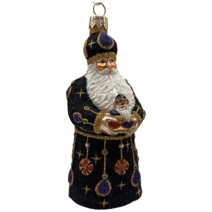 Patricia Breen Bedecked Bejeweled Santa Black Purple Christmas Ornament 2200NM