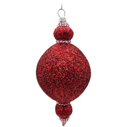 Patricia Breen Le Fleuron Poinsettia Chameleon Red Glittered Christmas Ornament