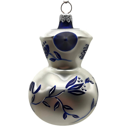 Patricia Breen Sweet Cream Pearl Flower Blue Spout Spring Christmas Ornament
