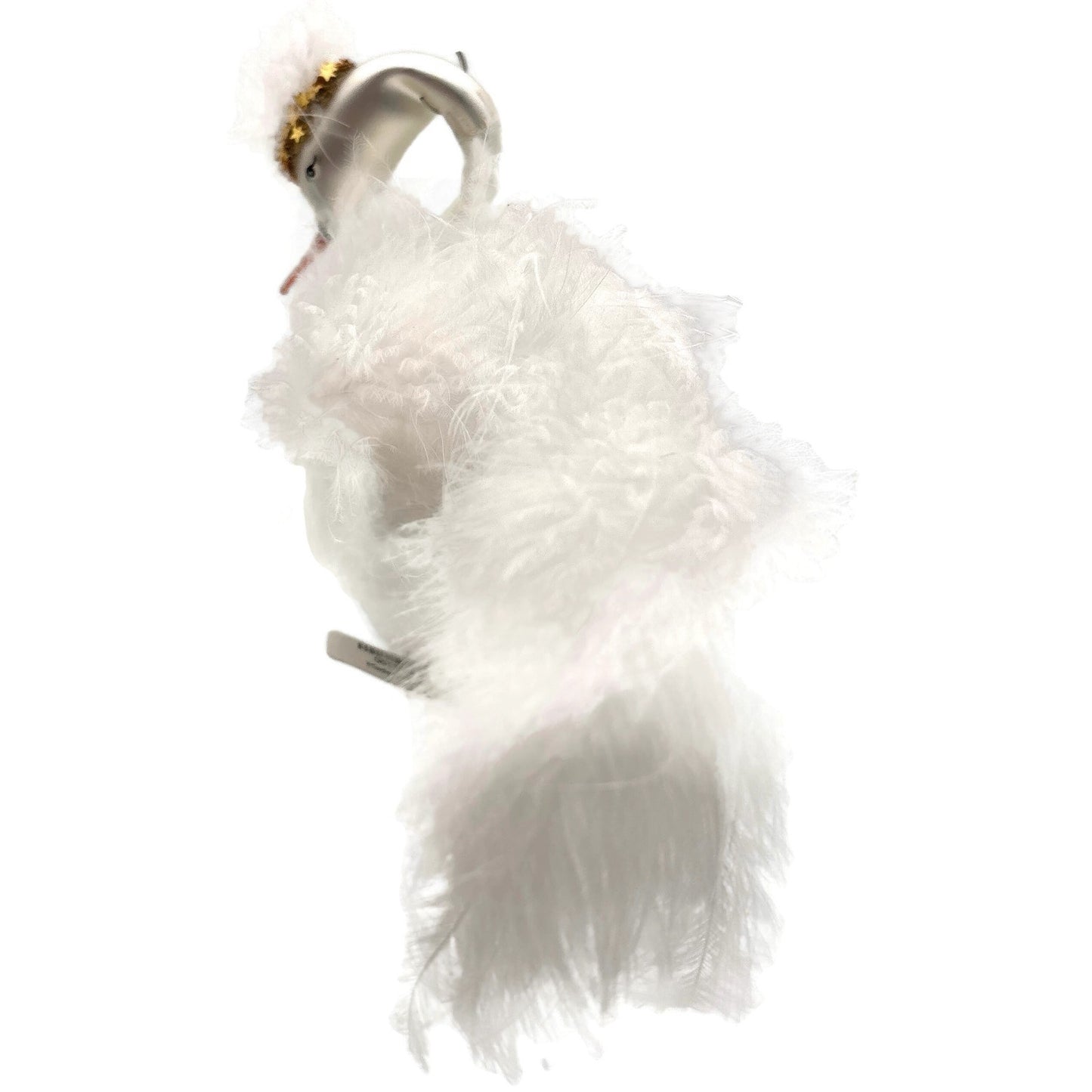 White Swan Glass Clip On Christmas Tree Ornament Timothy De Clue Exclusive