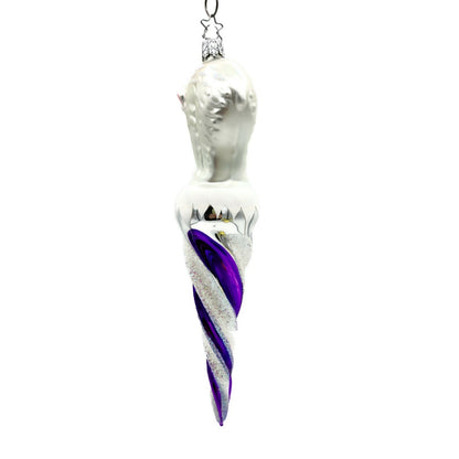 Old World Christmas Inge Glass Polar Bear Icicle Purple Ornament CATZ Exclusive