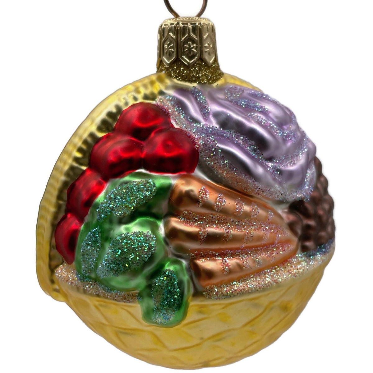Patricia Breen Winter Vegetable Basket Gold Fall Christmas Holiday Ornament 9652