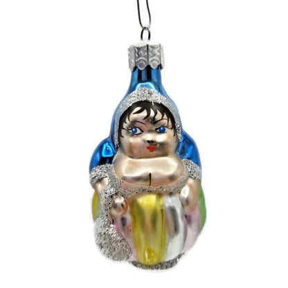 Christopher Radko Munchkin Fat Lady Striped Glass Christmas Ornament 90-035-1