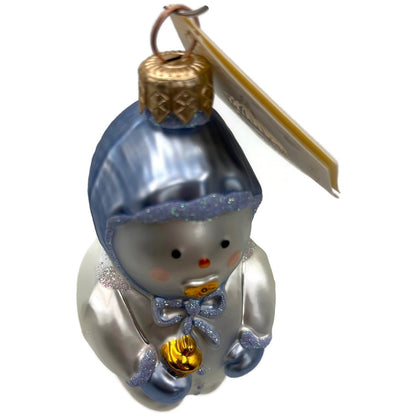 Patricia Breen Snowbaby Blue Gold White Snowflakes Christmas Tree Ornament