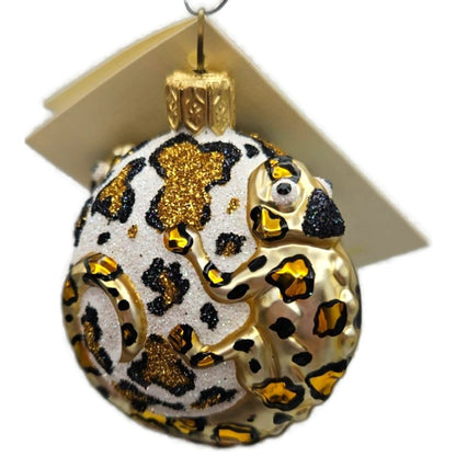Patricia Breen For James Twice Leopard Chameleon Glass Christmas Ornament 2581