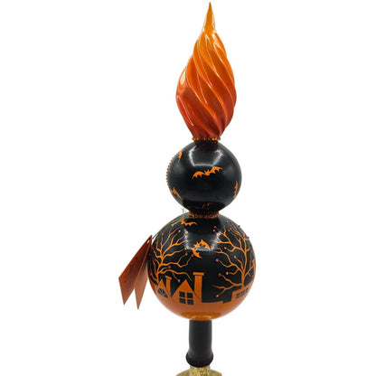 Patricia Breen All Hallows Eve Finial Orange Black Village Halloween Tree Topper