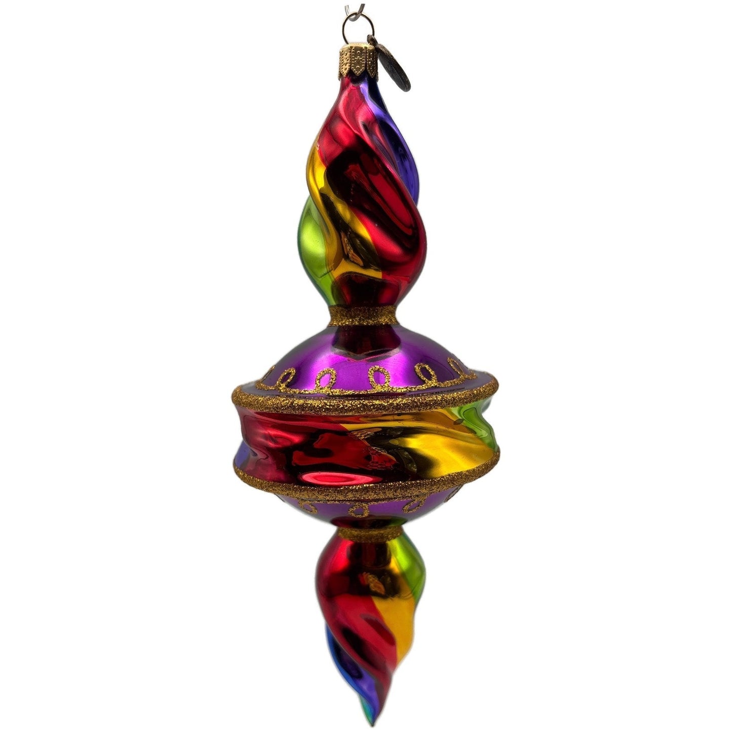 BluBom Vivid Rhapsody Drop Rainbow Swirl Purple Christmas Tree Ornament 2022-392