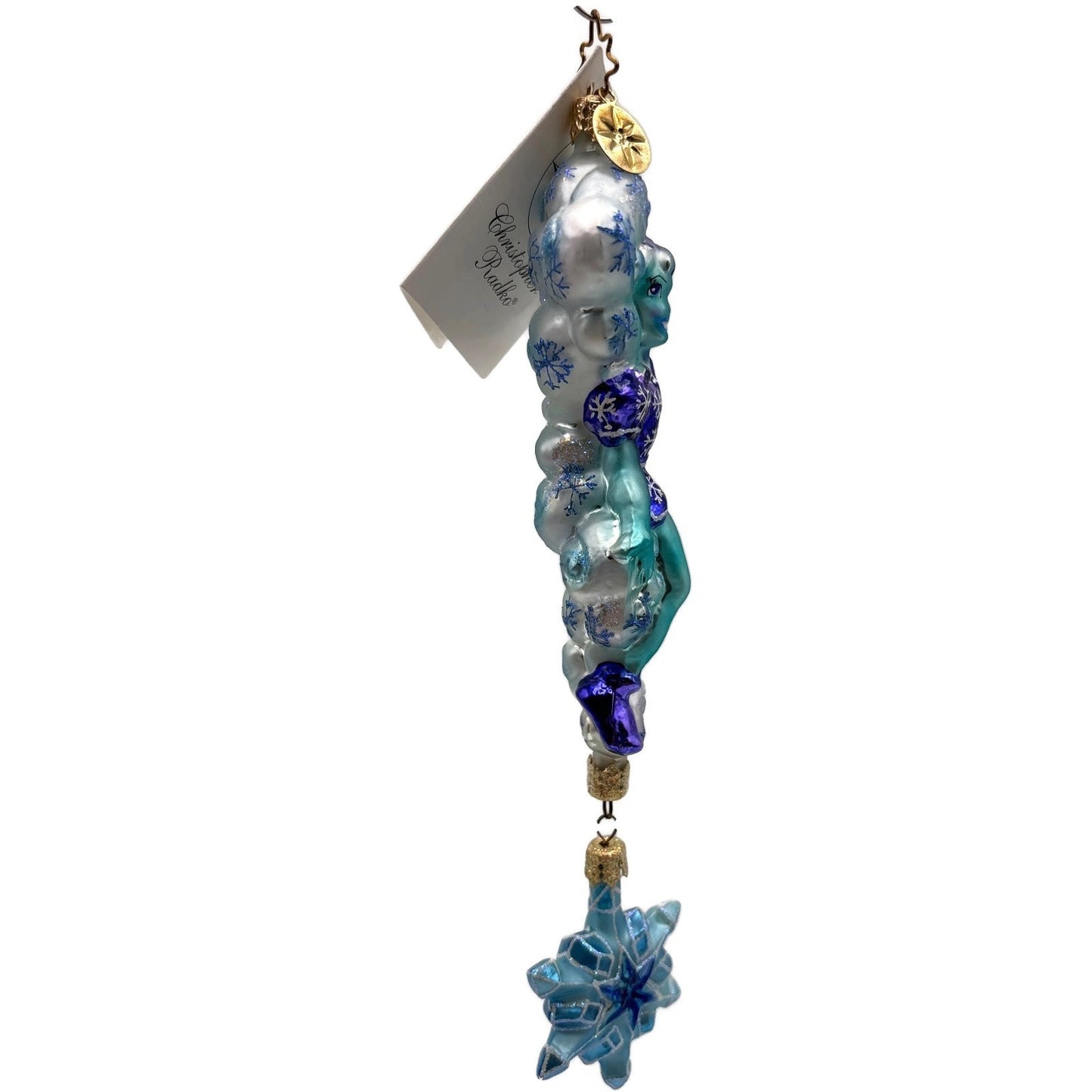 Christopher Radko Winter Frolic Blue Snowflakes Christmas Tree Ornament 1010222