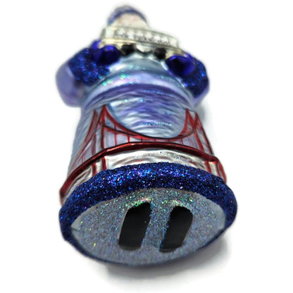 Patricia Breen Miniature San Francisco Santa Purple Glittered Christmas Ornament