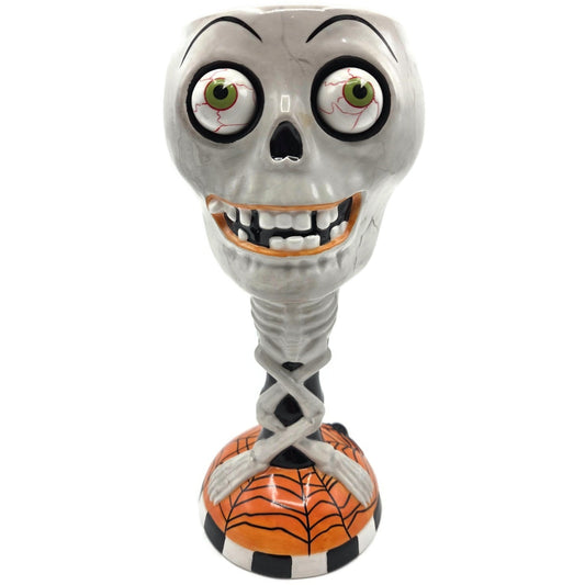Department 56 Halloween Skeleton Skull Goblet Googly Eyes 8.5" Party Cup