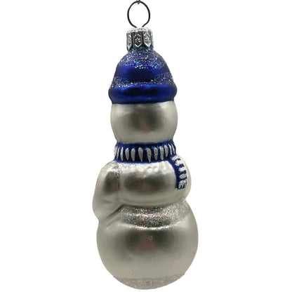 Patricia Breen Snow Boy Blue Striped Winter Snowman Christmas Tree Ornament