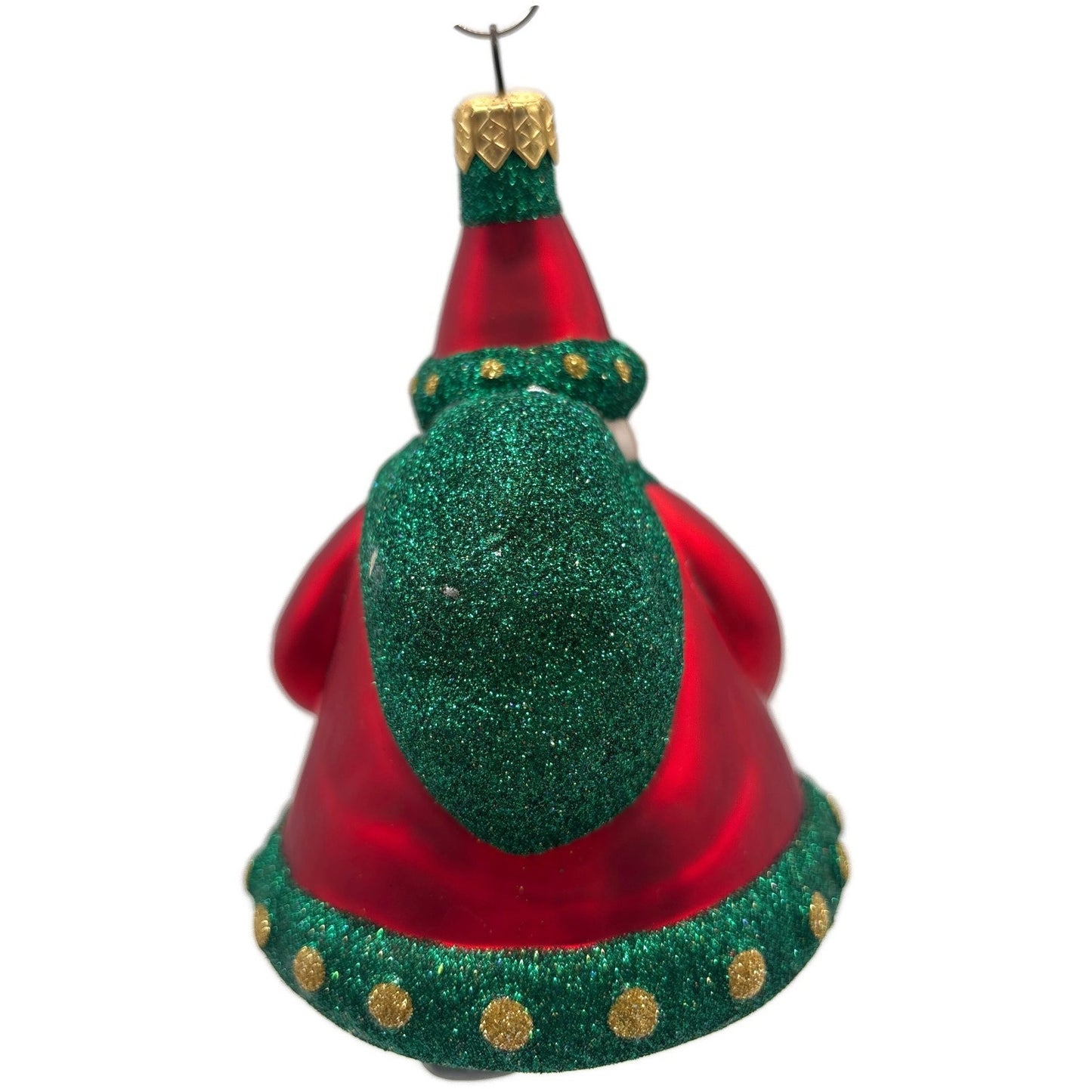 Patricia Breen Santa Delivers Gold Dotted Green Red Christmas Tree Ornament NM