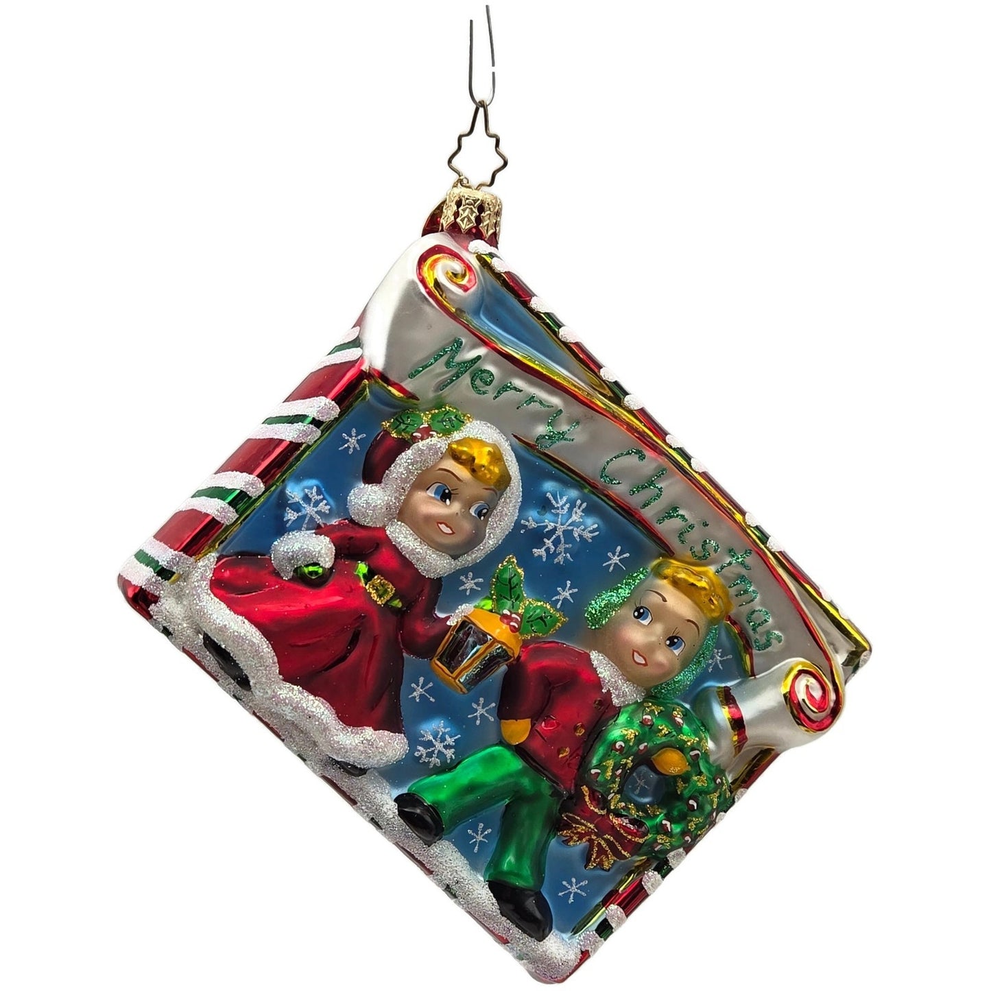 Christopher Radko Merry Christmas To All Postcard Christmas Ornament 00-549-0