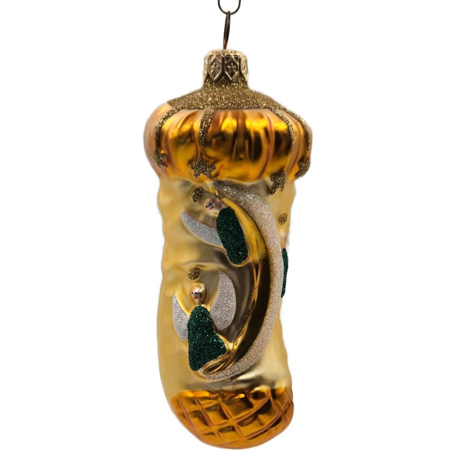 Patricia Breen Angel Stocking Gold Glitter Stars Christmas Tree Ornament