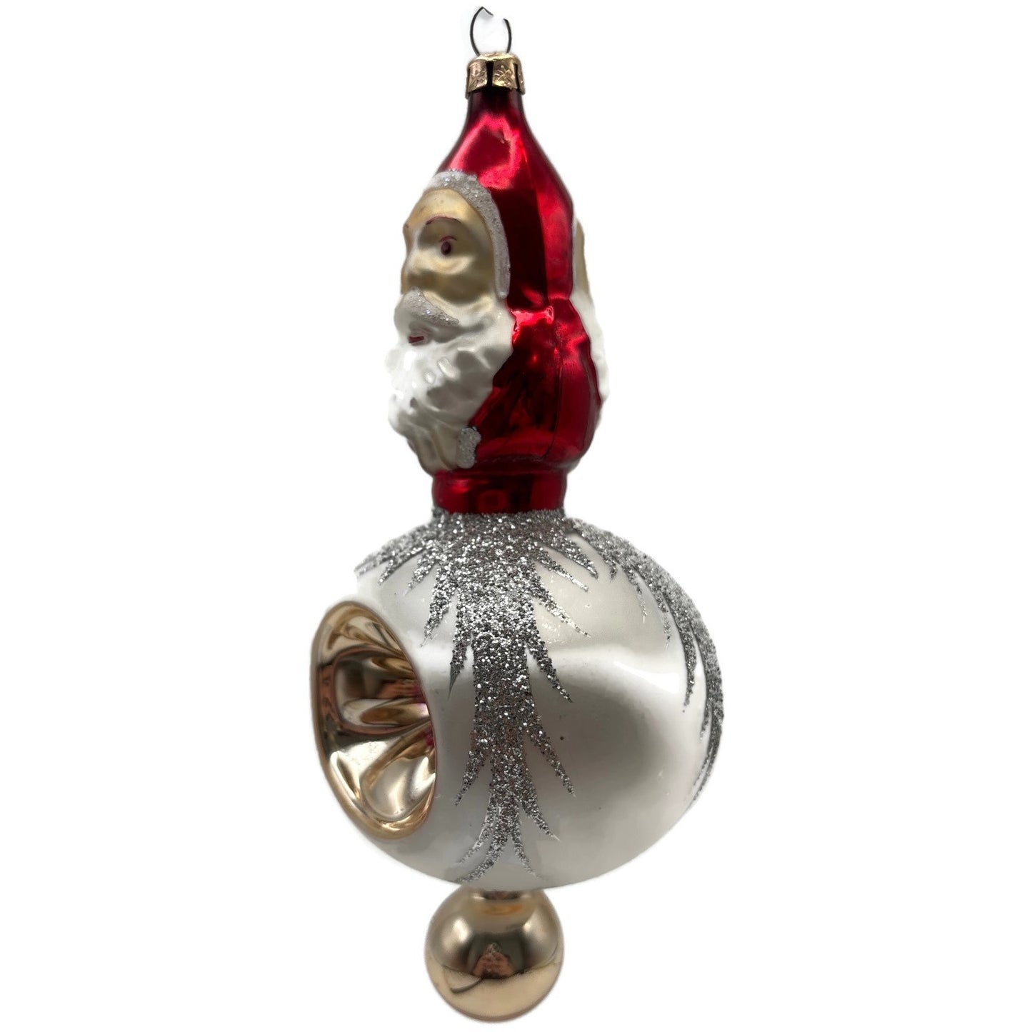 Christopher Radko Two Sided Santa Reflector Christmas Tree Ornament 92-102-0
