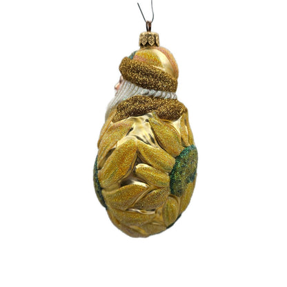 Patricia Breen Sunflower Santa Claus Yellow Floral Spring Christmas Ornament