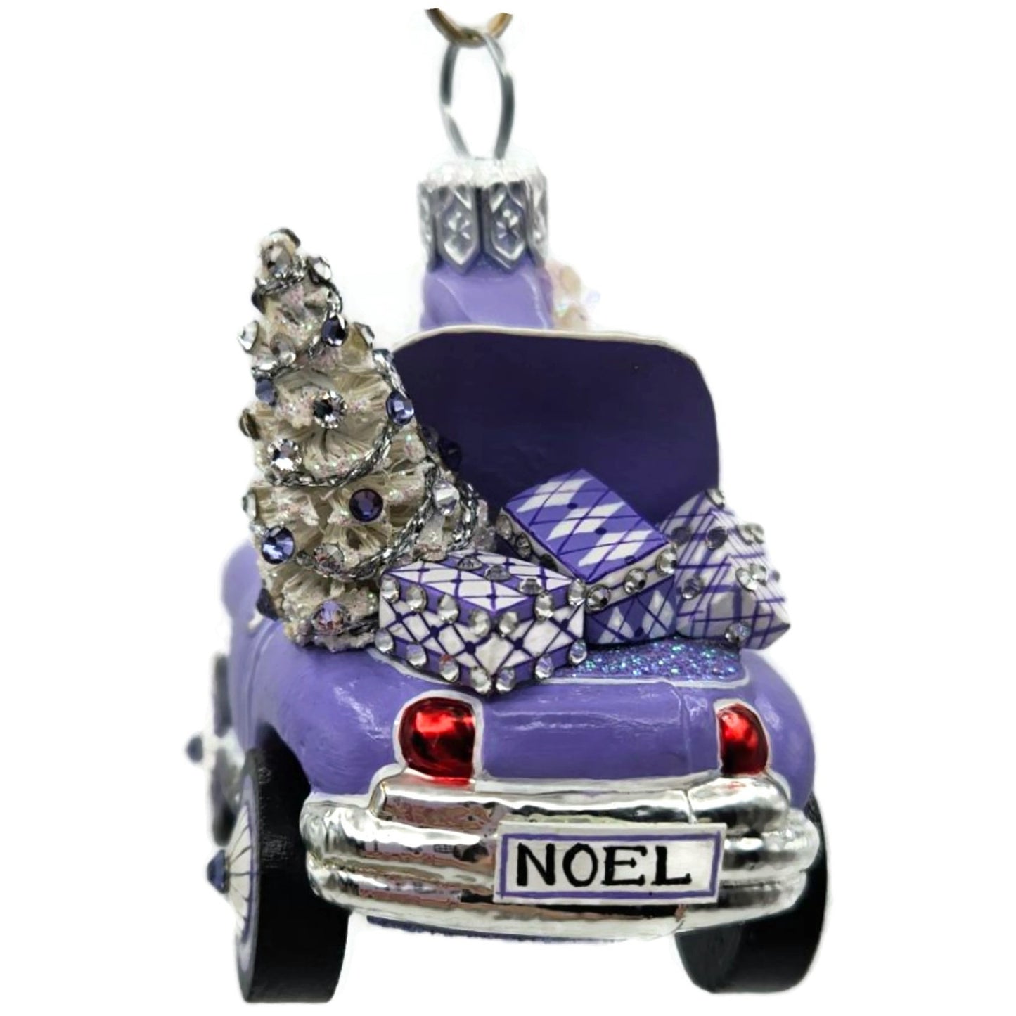 Patricia Breen En Route Santa Claus Car Lavender Purple Christmas Ornament CATZ