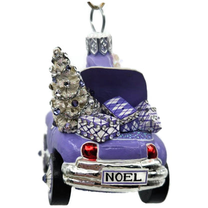 Patricia Breen En Route Santa Claus Car Lavender Purple Christmas Ornament CATZ