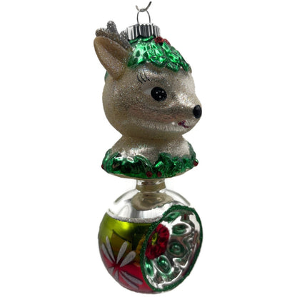Christopher Radko Shiny Brite Holiday Splendor Santa Deer Christmas Ornament Set