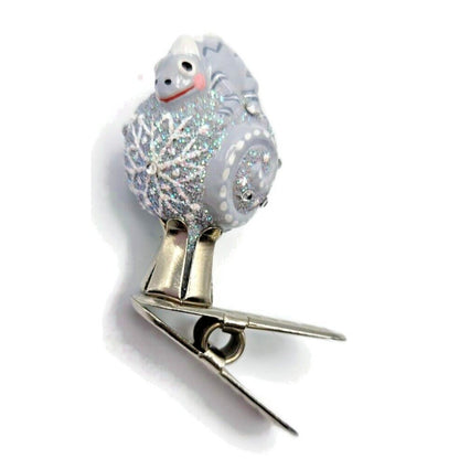 Patricia Breen Petite Miniature Chameleon Snowflakes Platinum Christmas Ornament