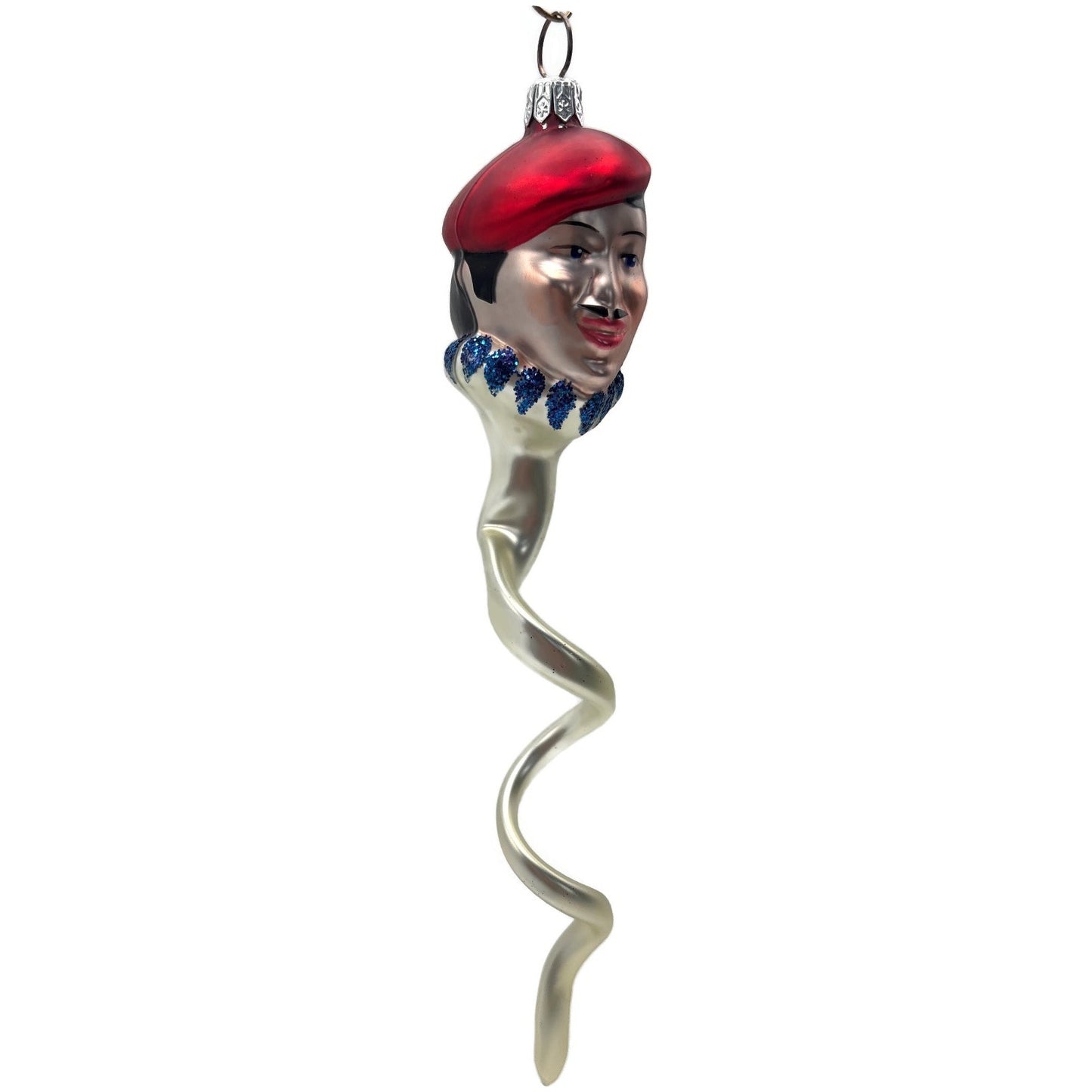 Patricia Breen French Twist Spiral Pearl Red Hat Head Christmas Tree Ornament