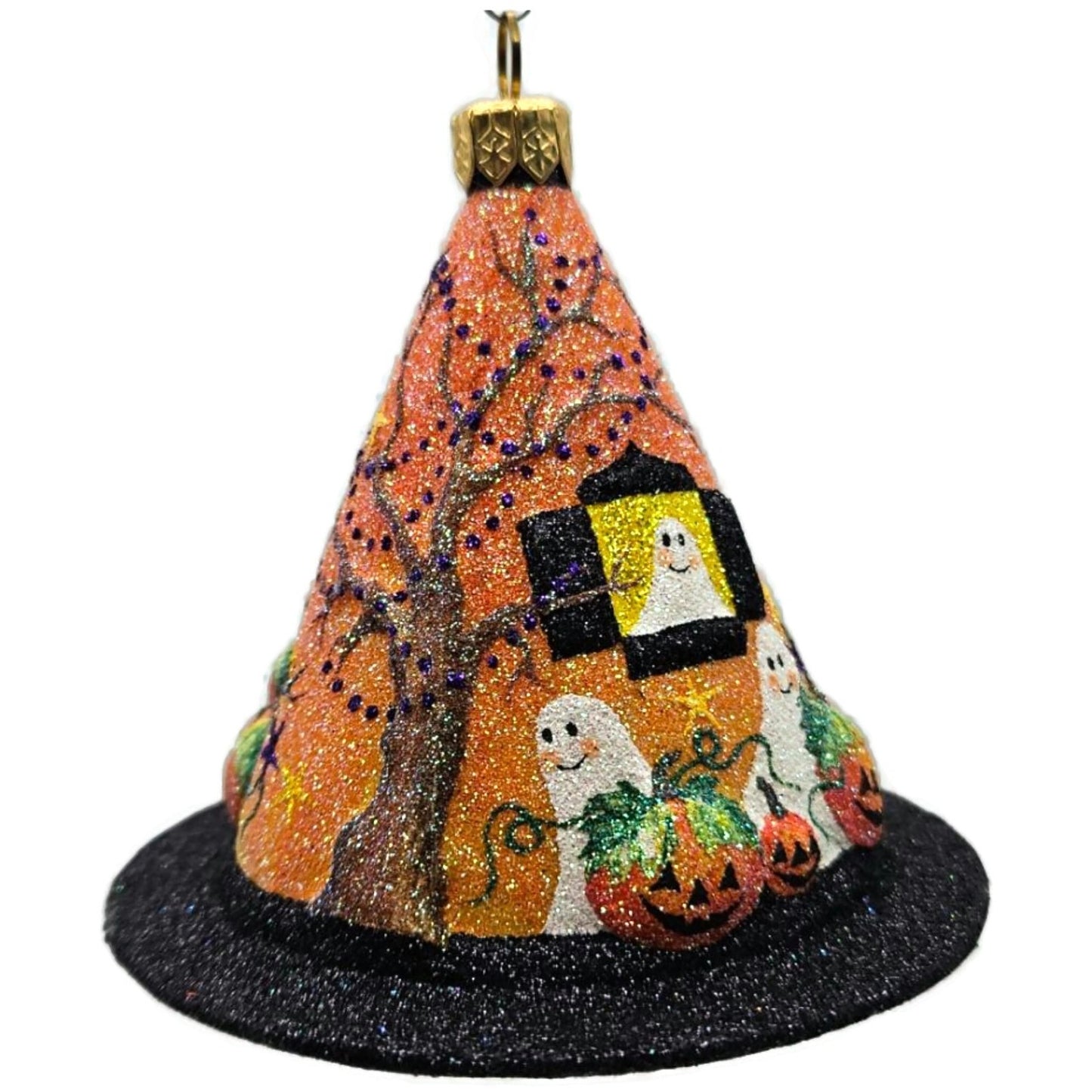 Patricia Breen Villa Boo Black Moons Pumpkin Ghost Halloween Christmas Ornament