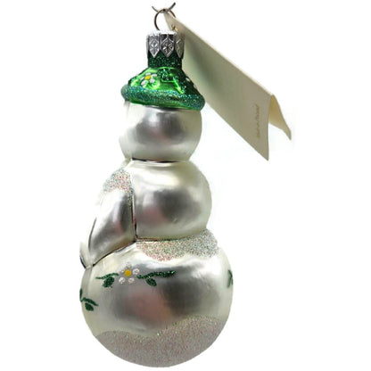 Patricia Breen Strawberry Snowman Flowers Fruit White Christmas Tree Ornament NM