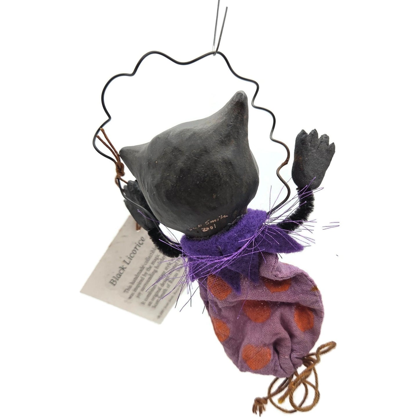 Scott Smith Rucus Studio Black Licorice Cat Orange Ornament 2001 Halloween