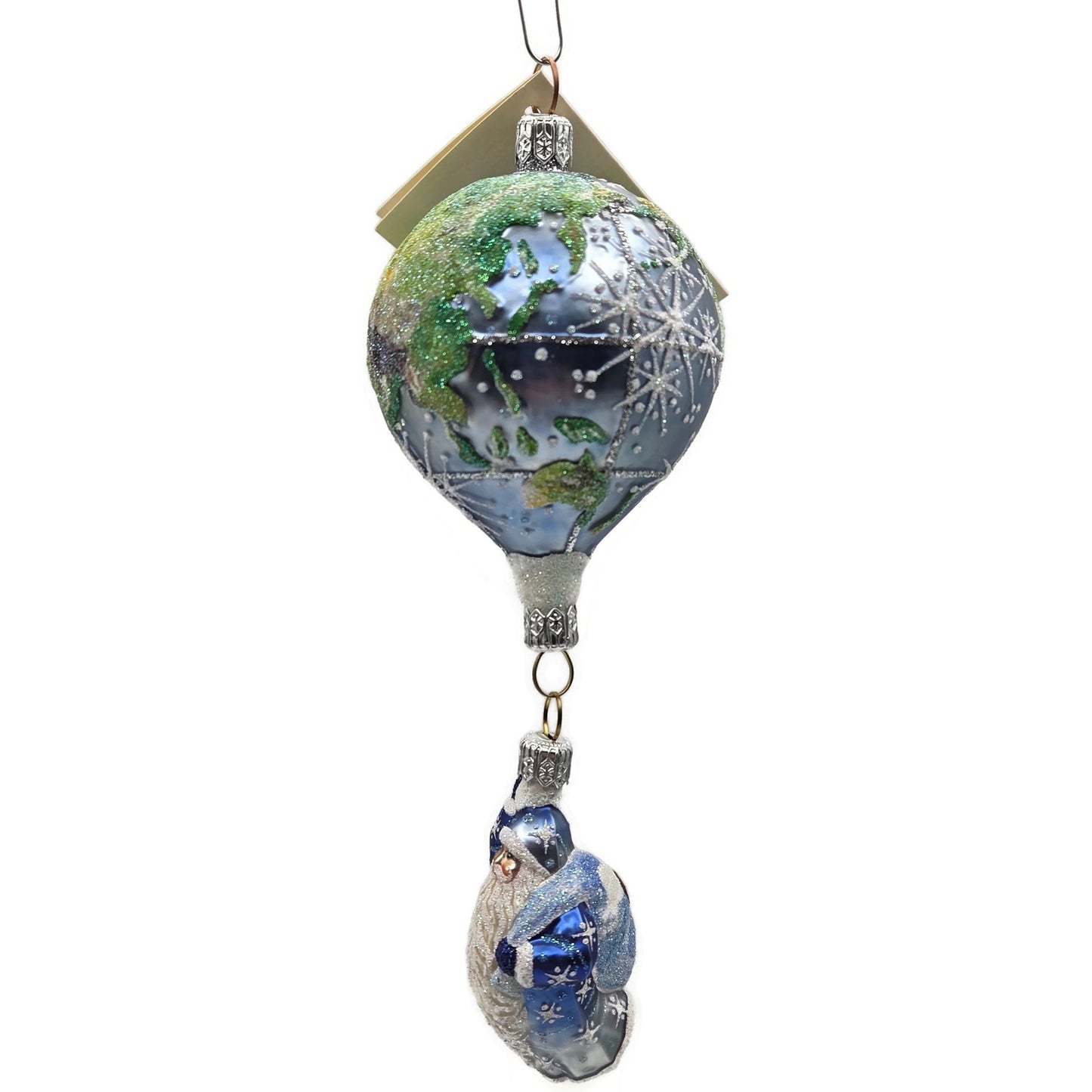 Patricia Breen As Above So Below Santa Balloon Snowflakes Christmas Ornament