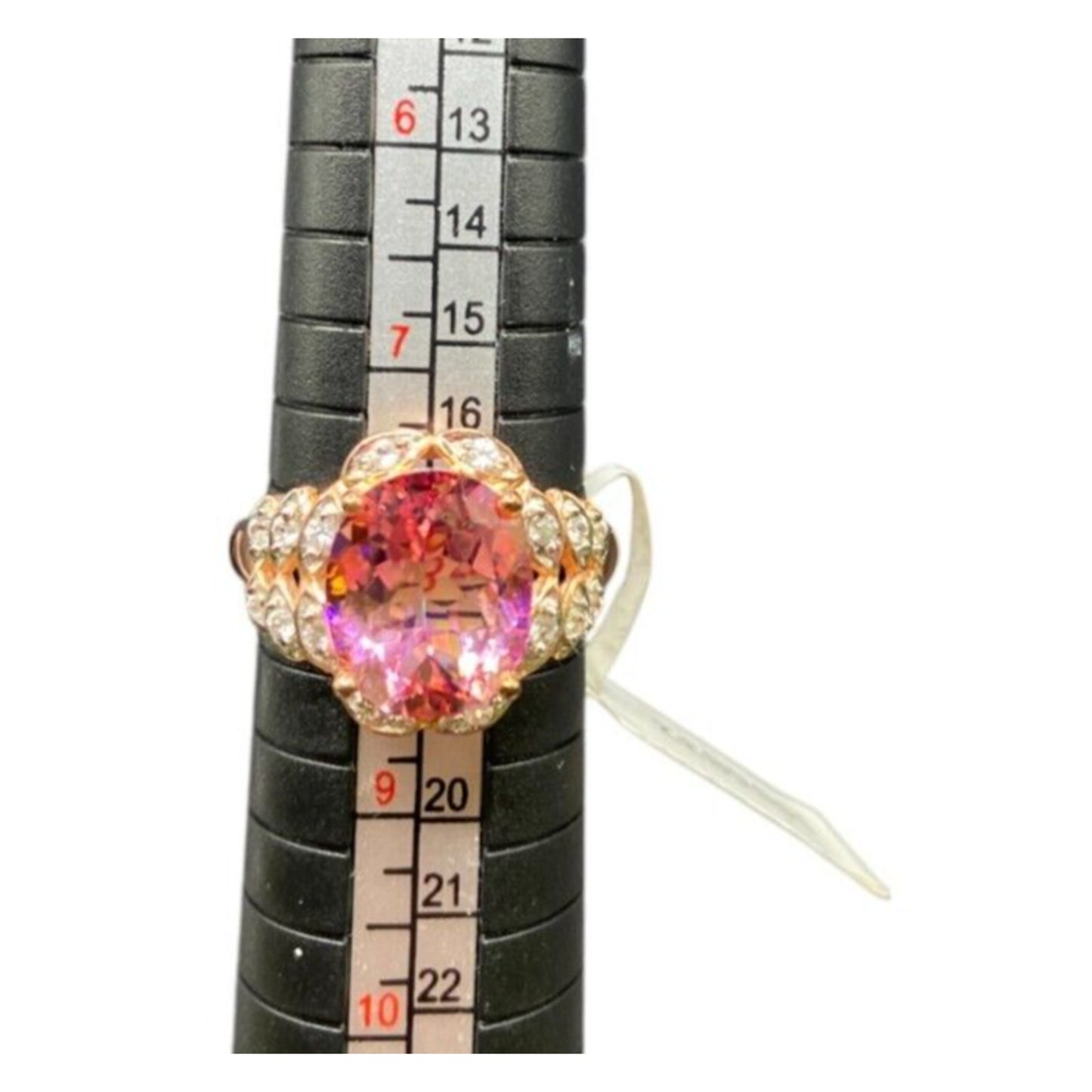 925 Sterling Silver Ring Rose Gold Plated Twilight Fire Topaz Stone Size 8