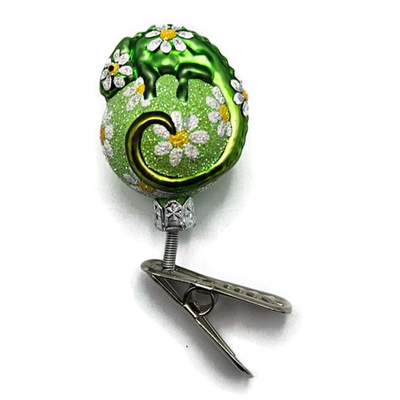 Patricia Breen Ultra Miniature Chameleon Daisy Flower Spring Clip Ornament 25500
