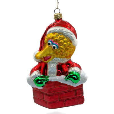 Kurt S Adler Polonaise Big Bird Santa Sesame Street Chimney Christmas Ornament0