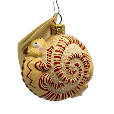 Patricia Breen Once Again for James Gingerbread Chameleon Striped Ornament 26692